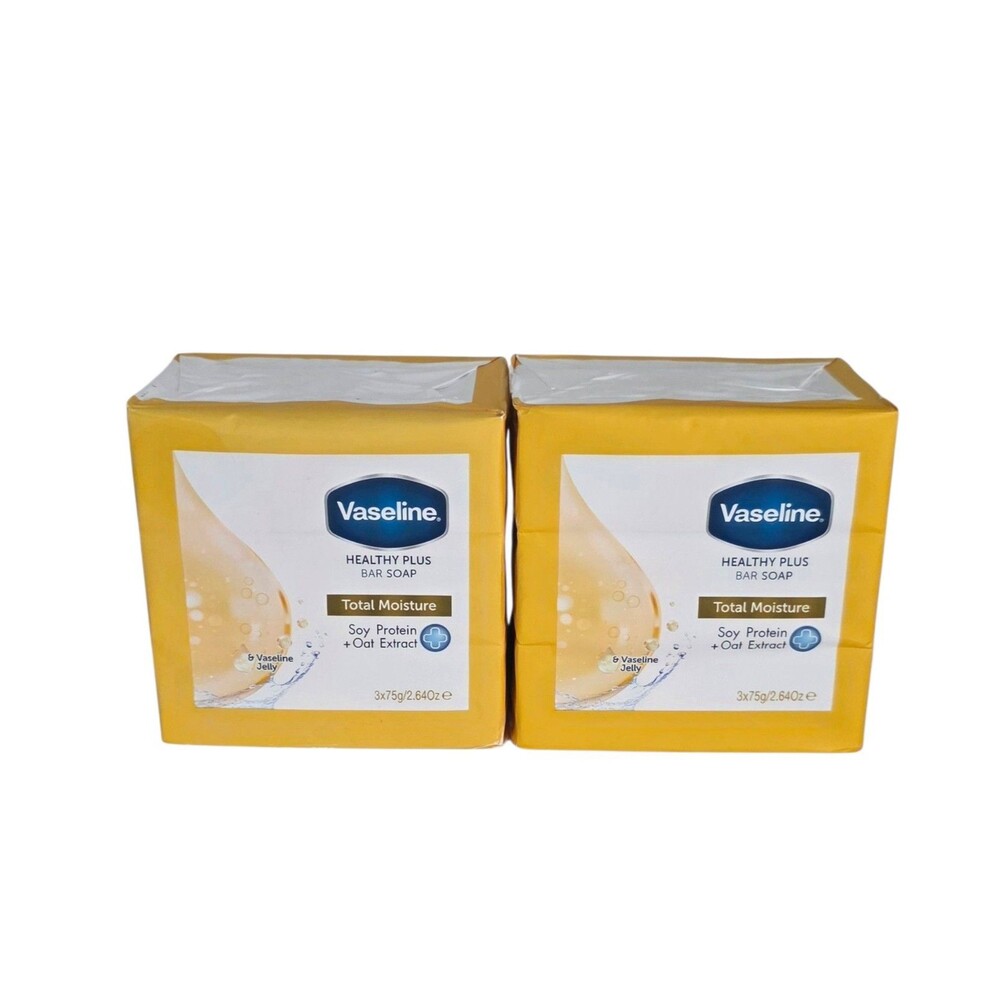 Vaseline Healthy Plus Bar Soap Total Moisture Soy Protein 2.64 oz ~2pack